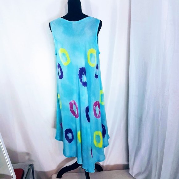#C37 Light Blue Tie Dye Sundress - Picture 8 of 8